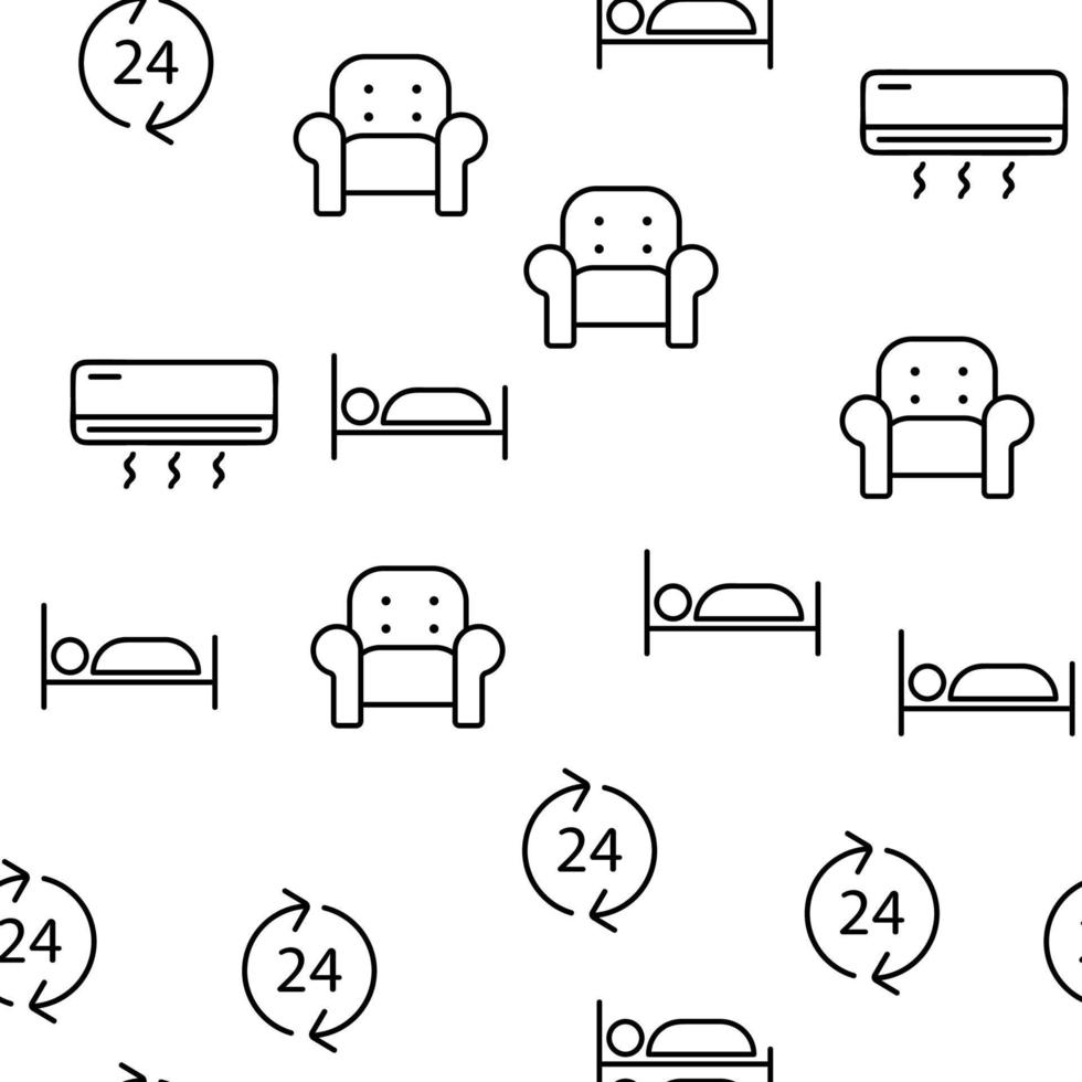Hostel, Tourist Accommodation Vector Linear Icons Set