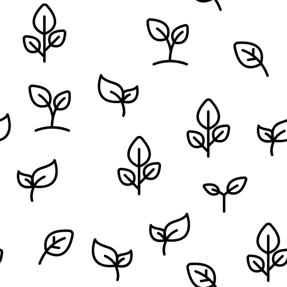 Different Plants Vector Seamless Pattern