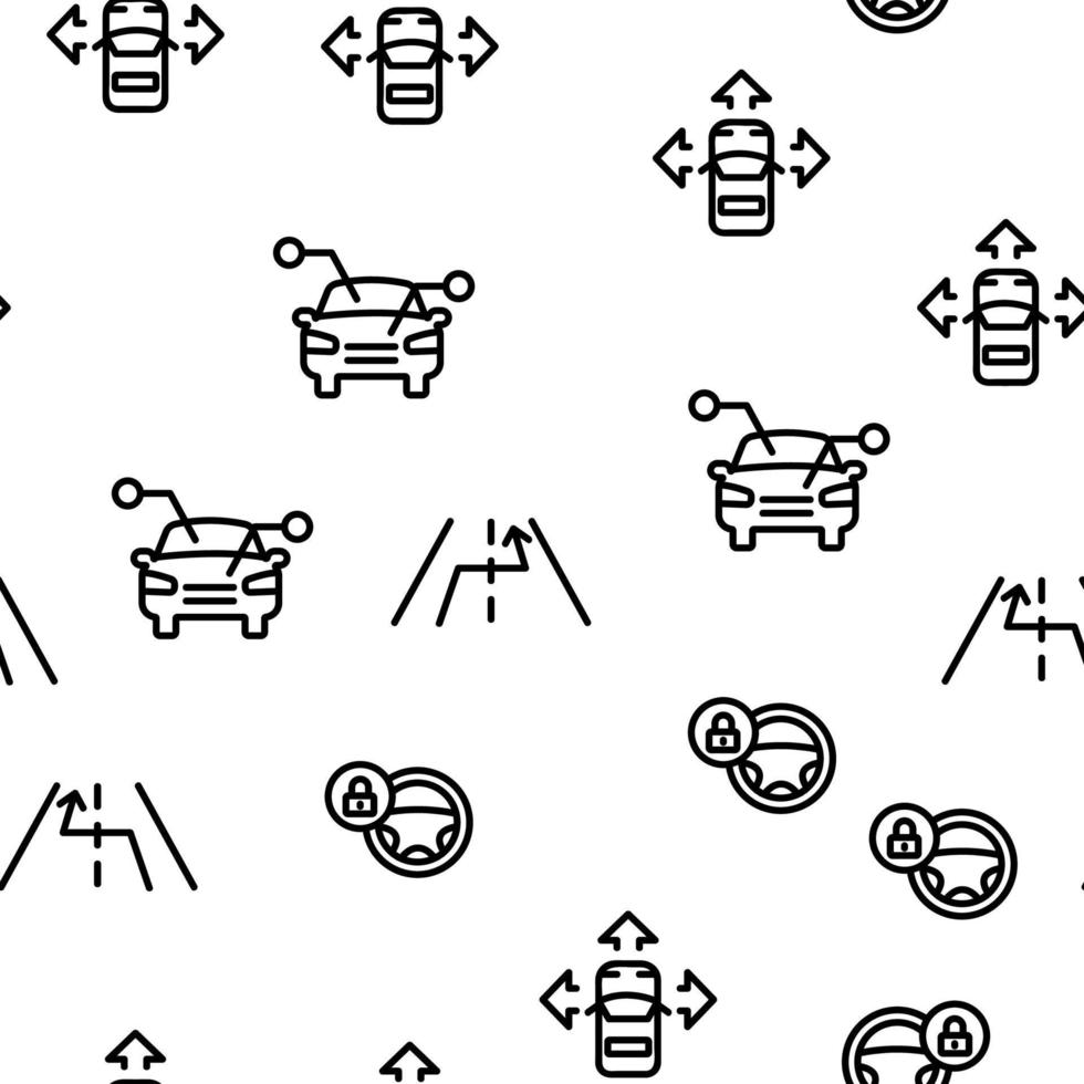 Smart Car Vector Seamless Pattern
