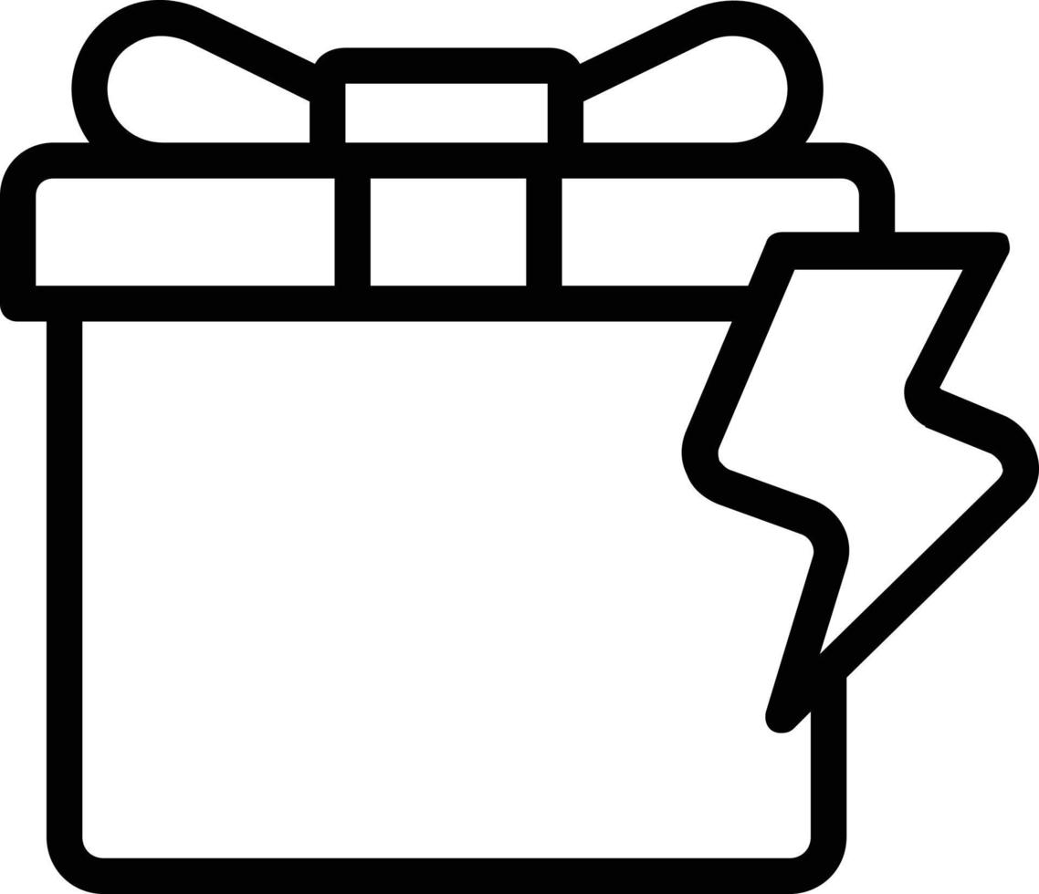 imagen de un paquete de regalo con un símbolo de un rayo al lado que simboliza un paquete con un regalo de entrega ultrarrápida vector