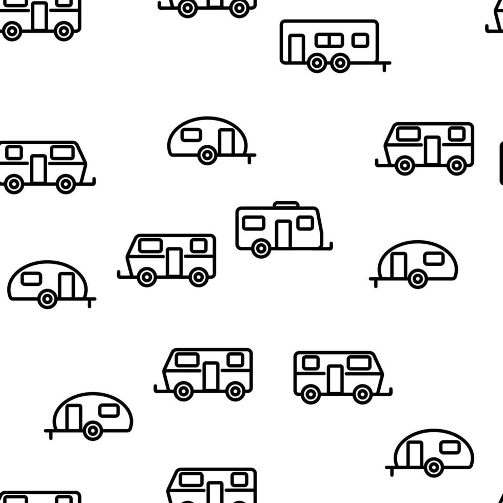 Rv Camper Cars Vehicle Vector Seamless Pattern