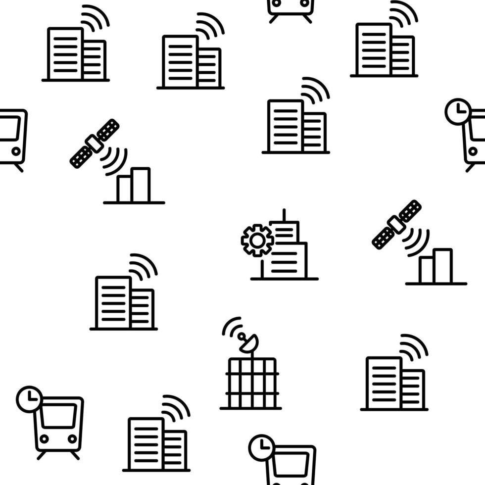 Smart City Vector Seamless Pattern