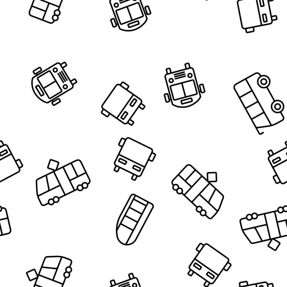 Public Transport And Vehicle Vector Seamless Pattern