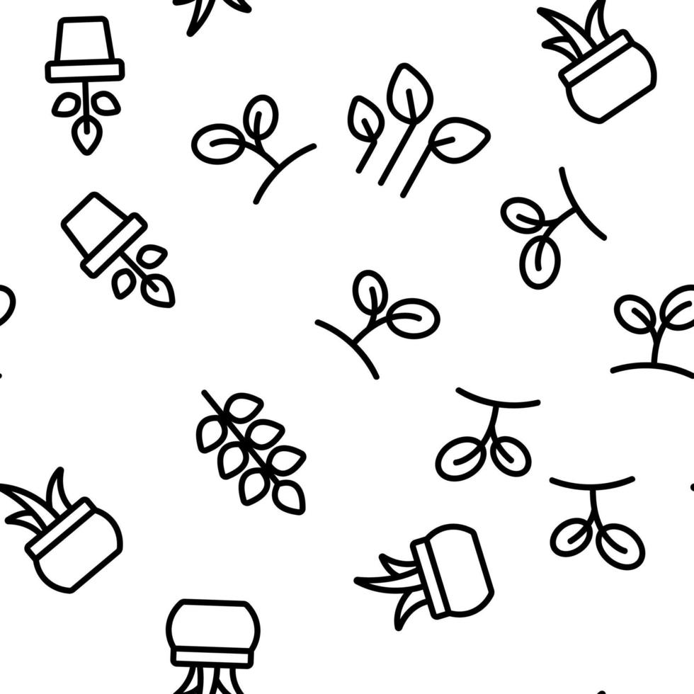 Different Plants Vector Seamless Pattern