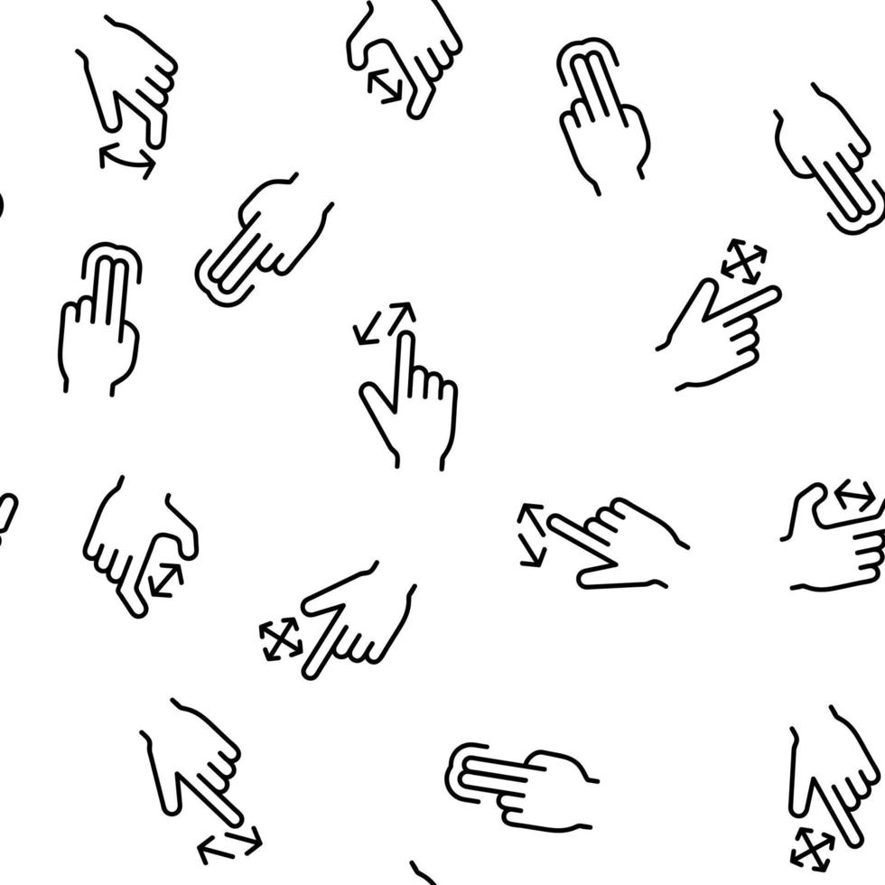 Swipe Gesture Touches Vector Seamless Pattern