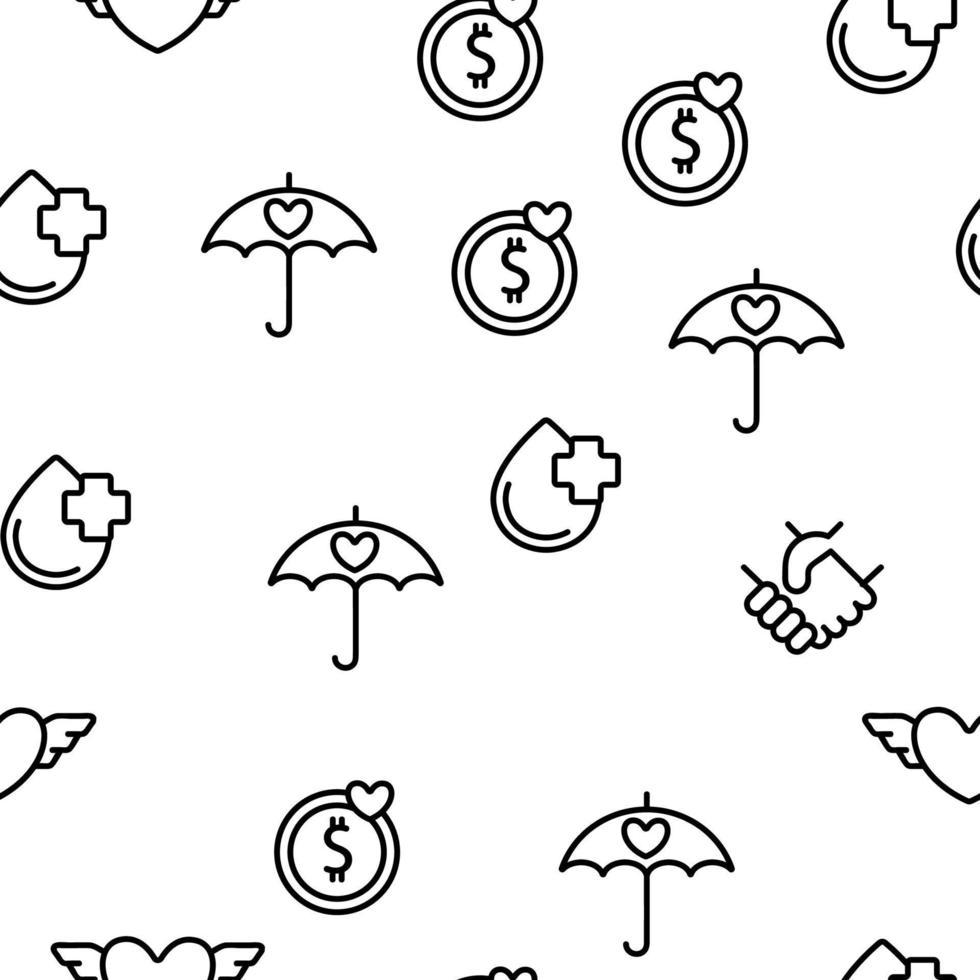 Volunteers, Charity Vector Seamless Pattern