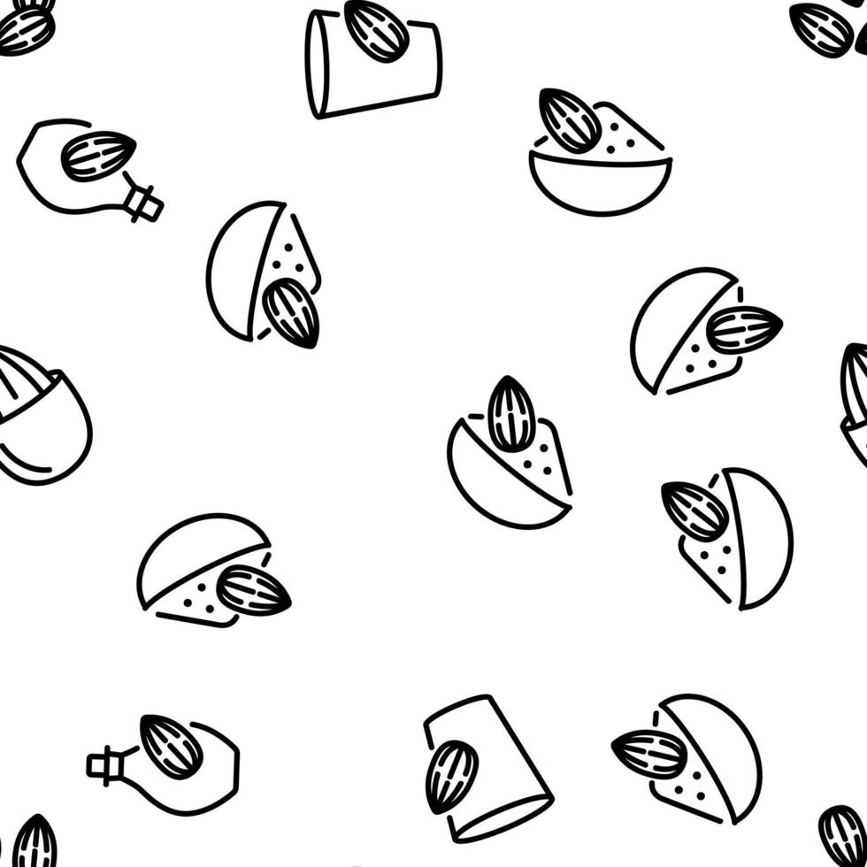 Almond Natural Food Vector Seamless Pattern