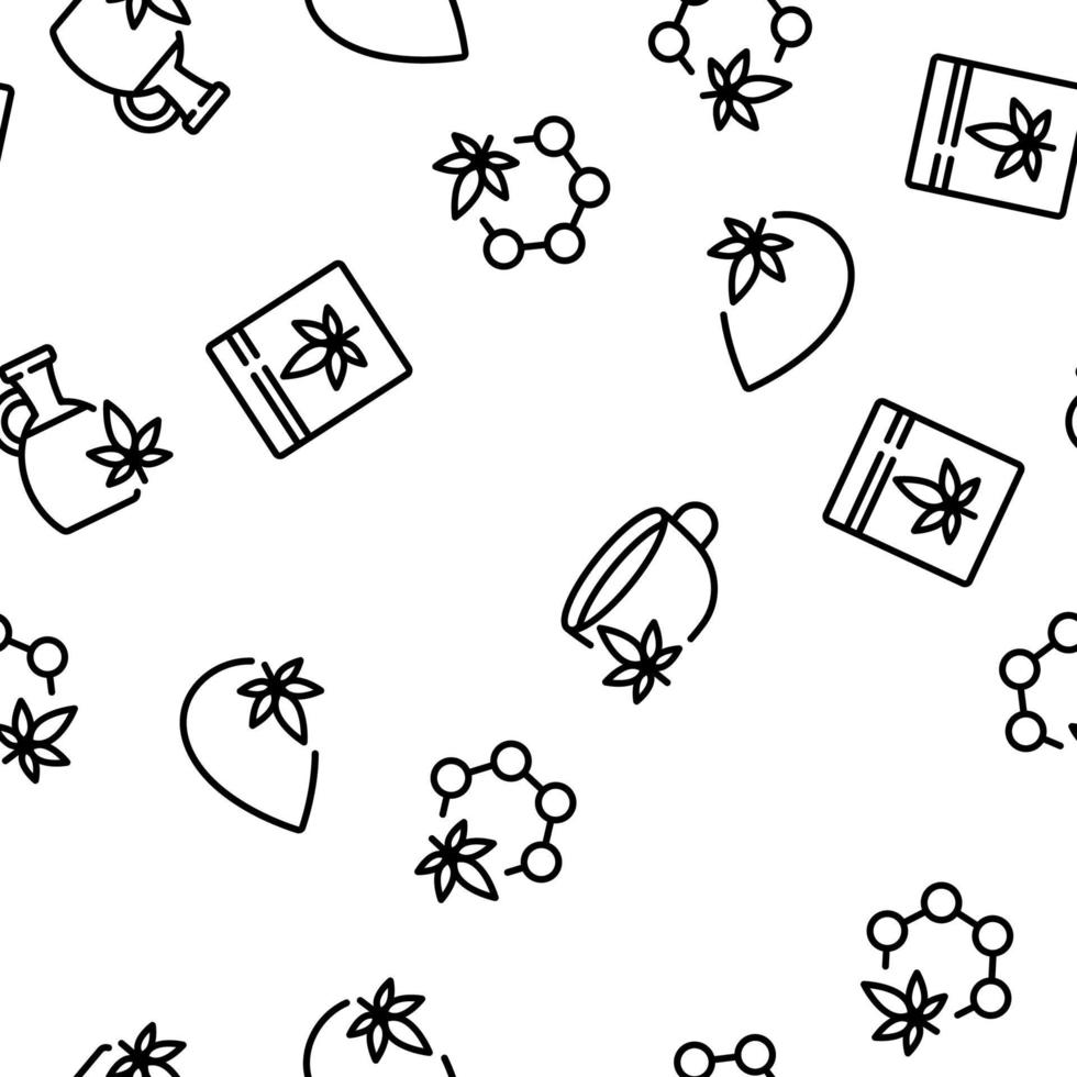 Cbd Cannabis Product Vector Seamless Pattern