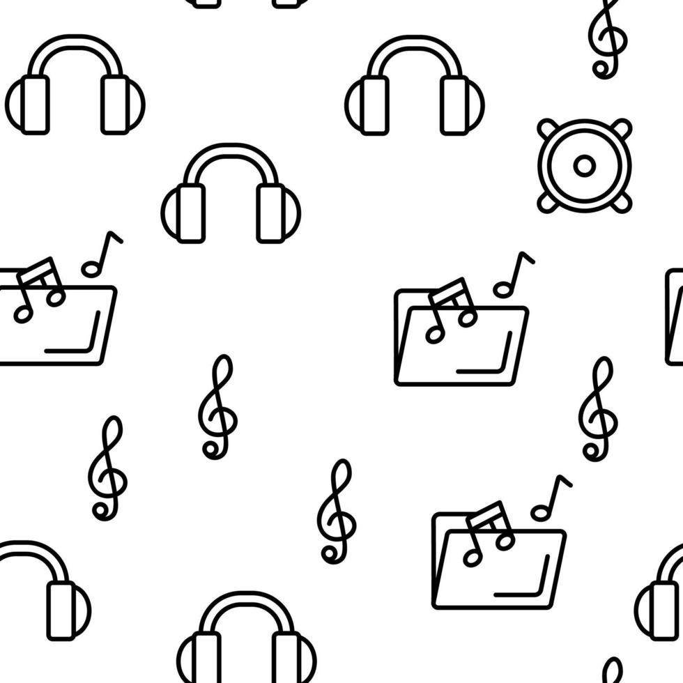 Music, Audio Vector Seamless Pattern