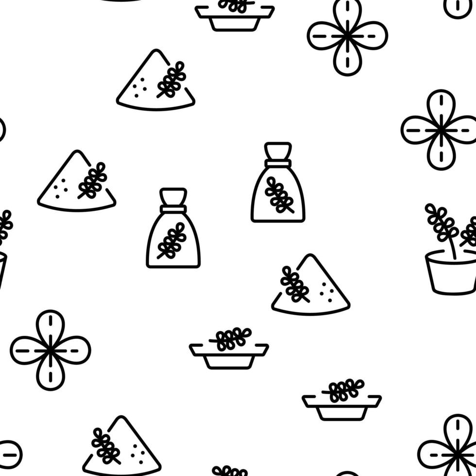 Thyme Plant Product Vector Seamless Pattern