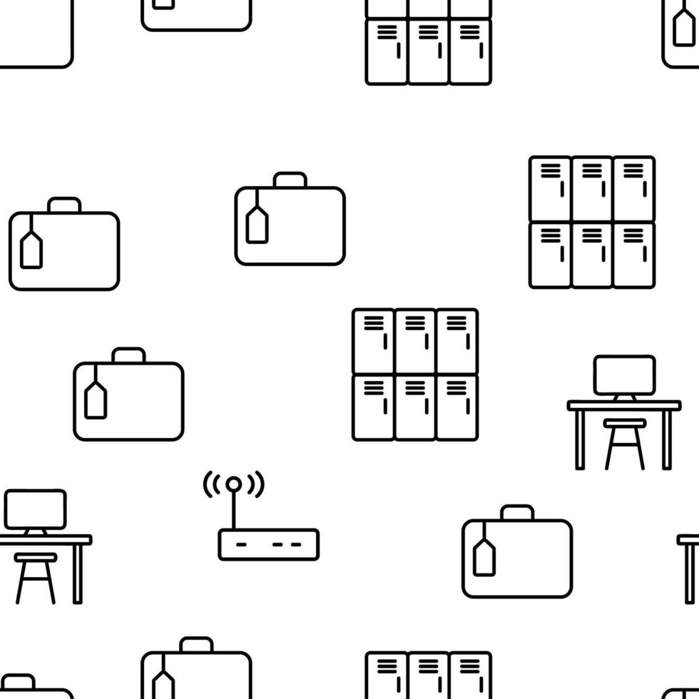 Hostel, Tourist Accommodation Vector Linear Icons Set
