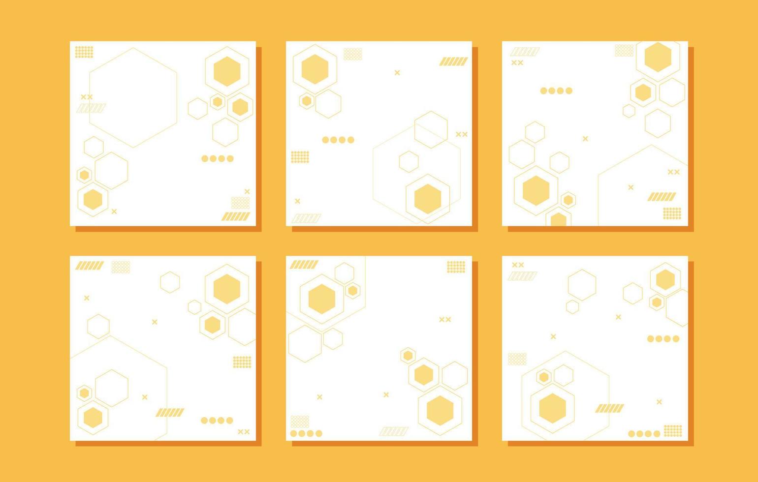 White soft color post social media collection vector