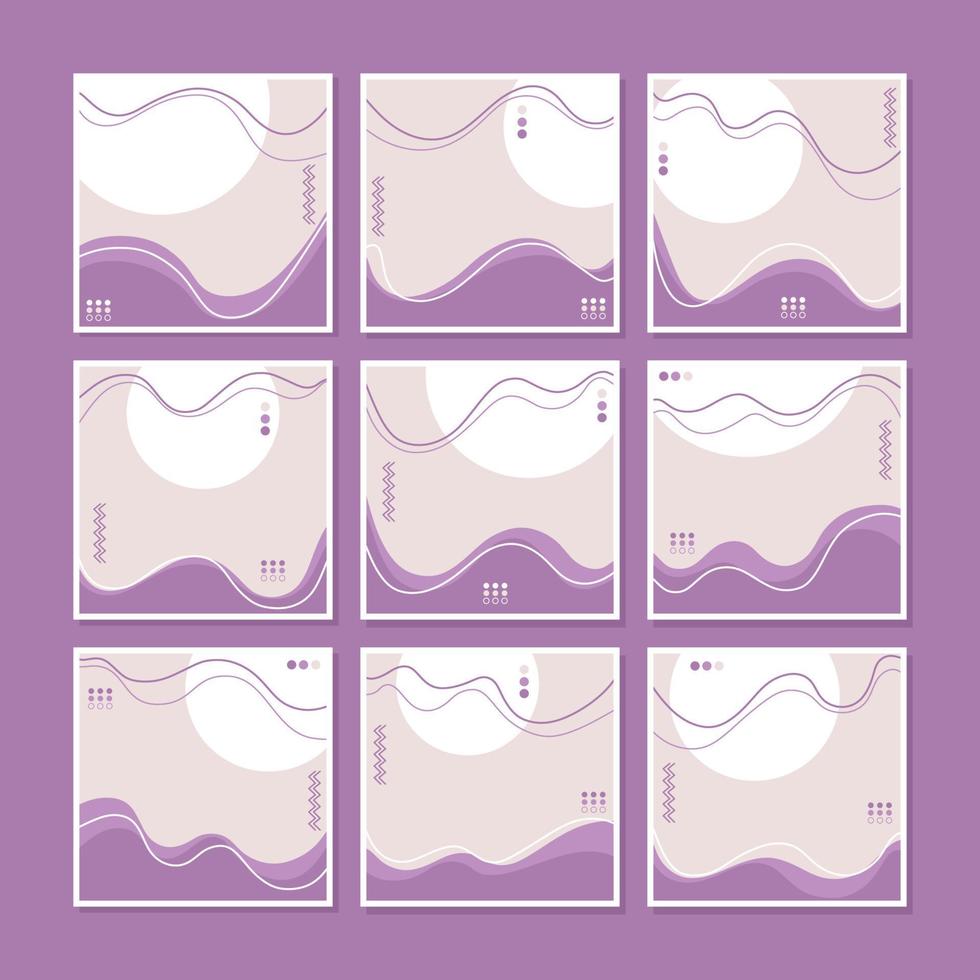 purple and white soft color post social media collection vector