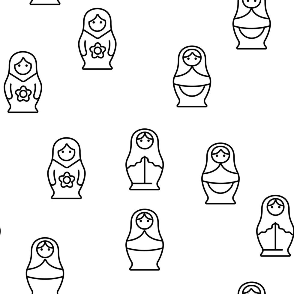 Matryoshka juguete vector de patrones sin fisuras