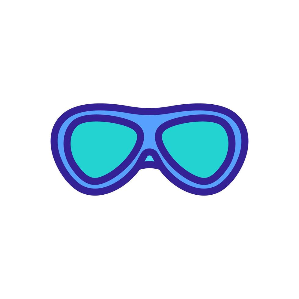 oval swimming training glasses icon vector outline illustration