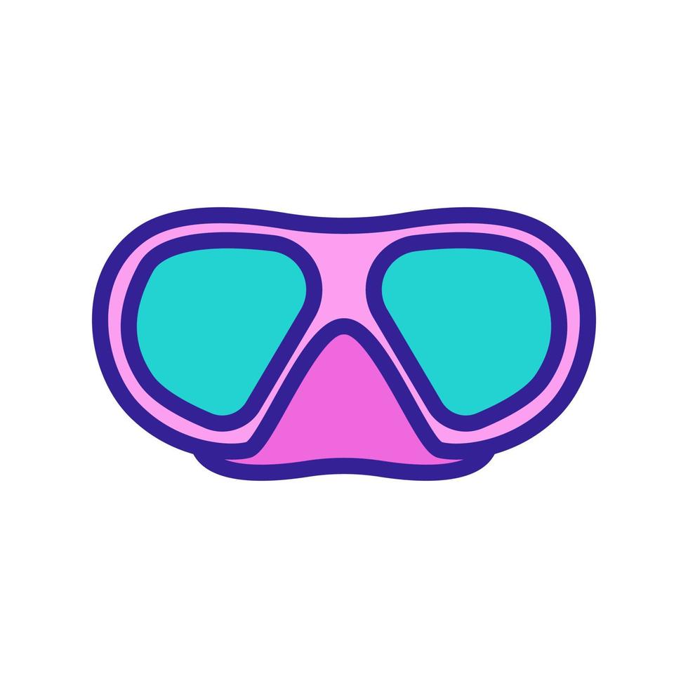 oval protective diving glasses with nose bridge icon vector outline illustration