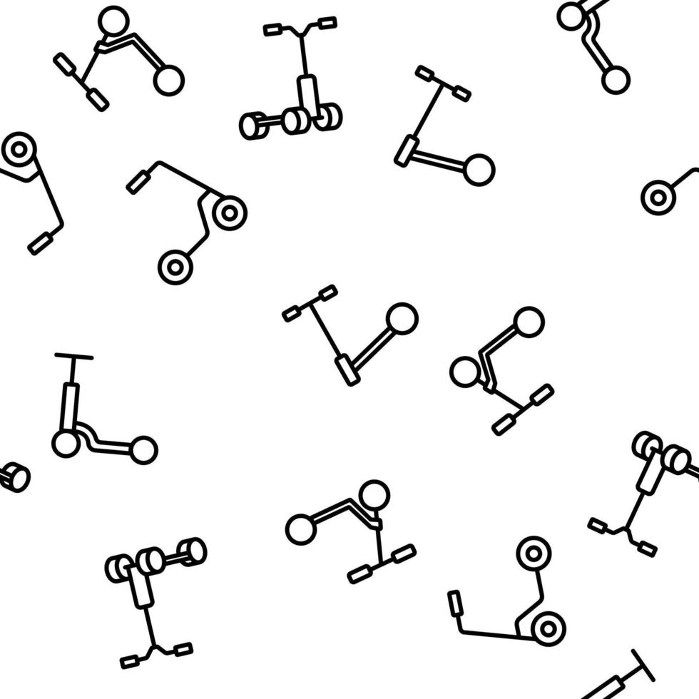 Kick Scooter Vehicle Vector Seamless Pattern