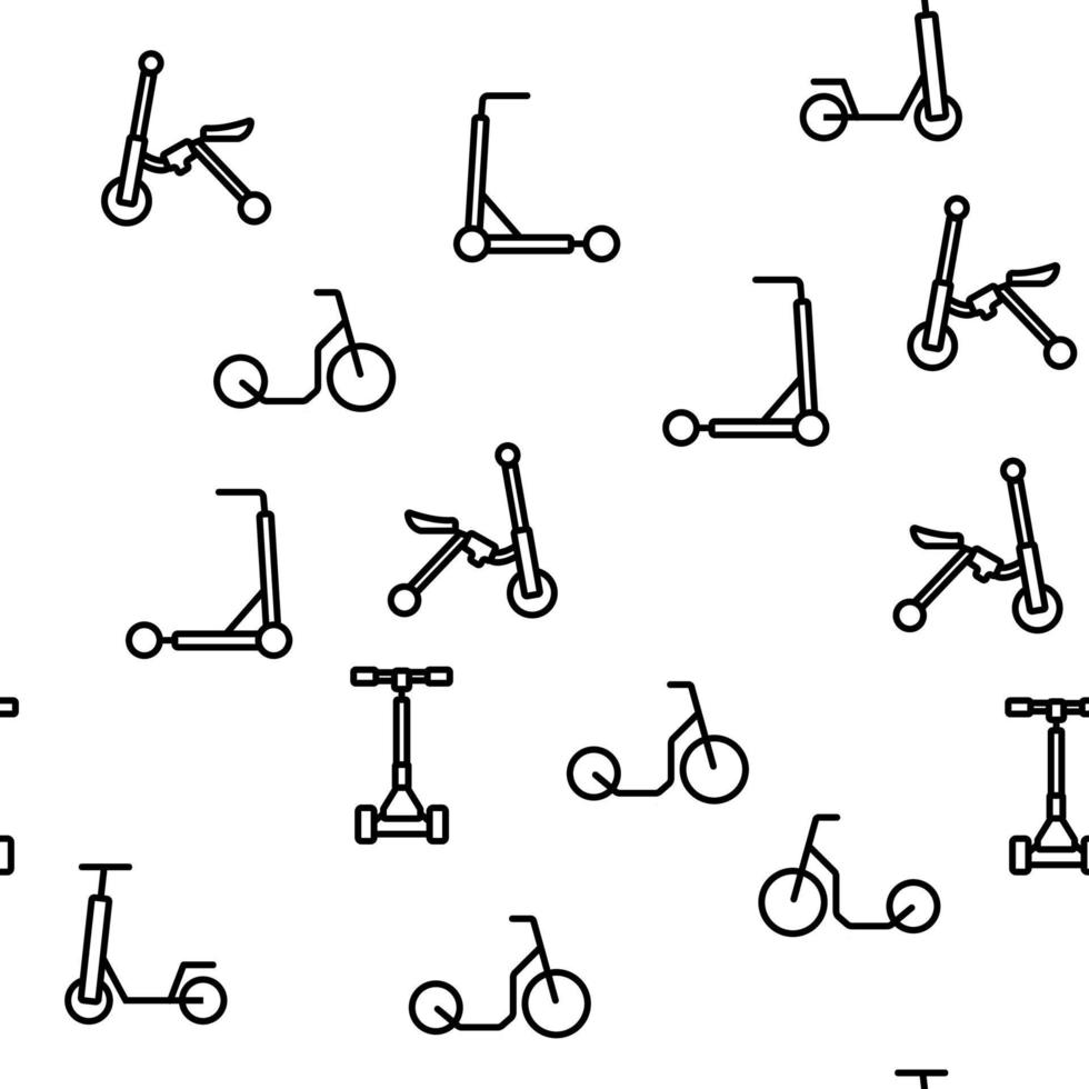 Kick Scooter Vehicle Vector Seamless Pattern