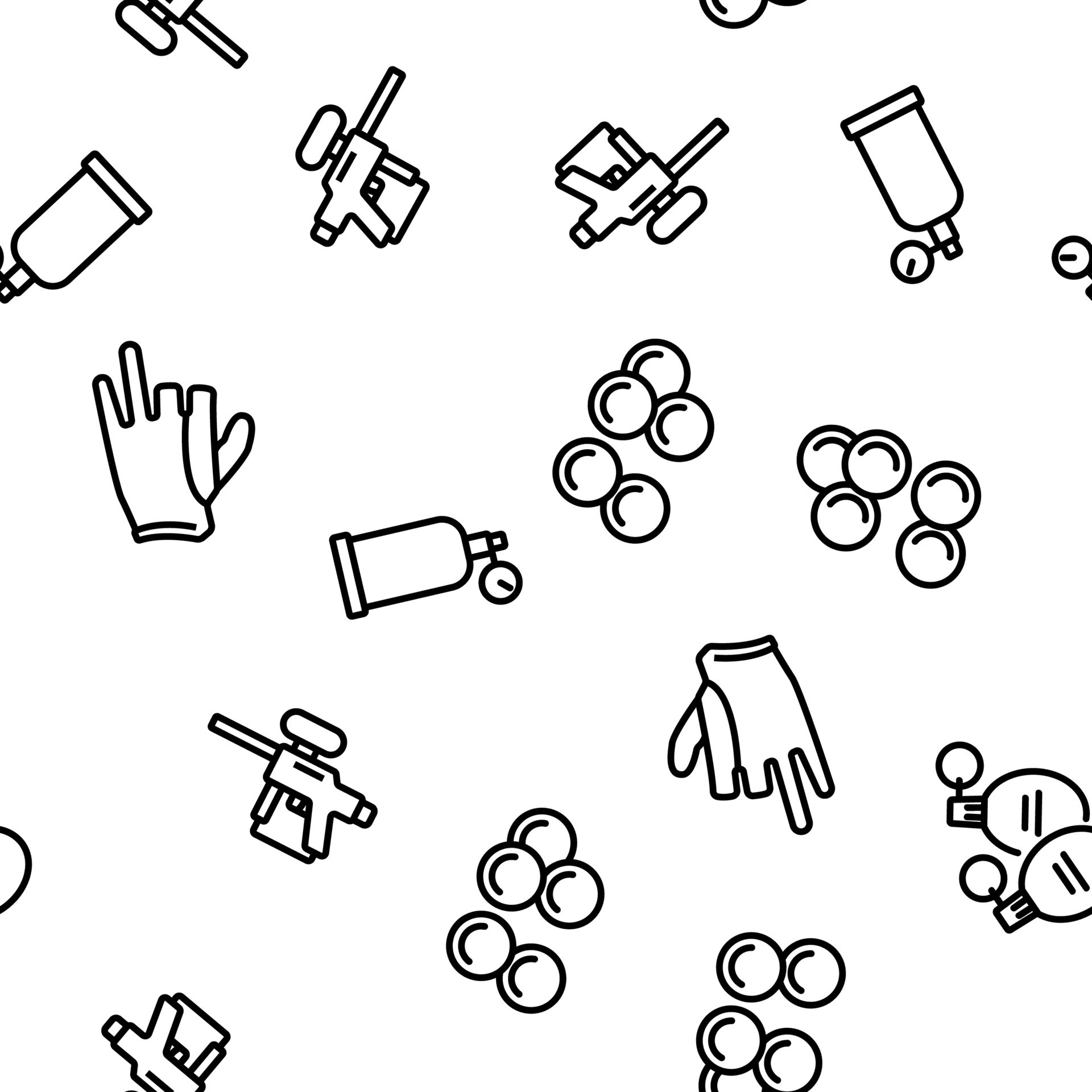 Paintball Game Tool Vector Seamless Pattern 10016858 Vector Art at Vecteezy