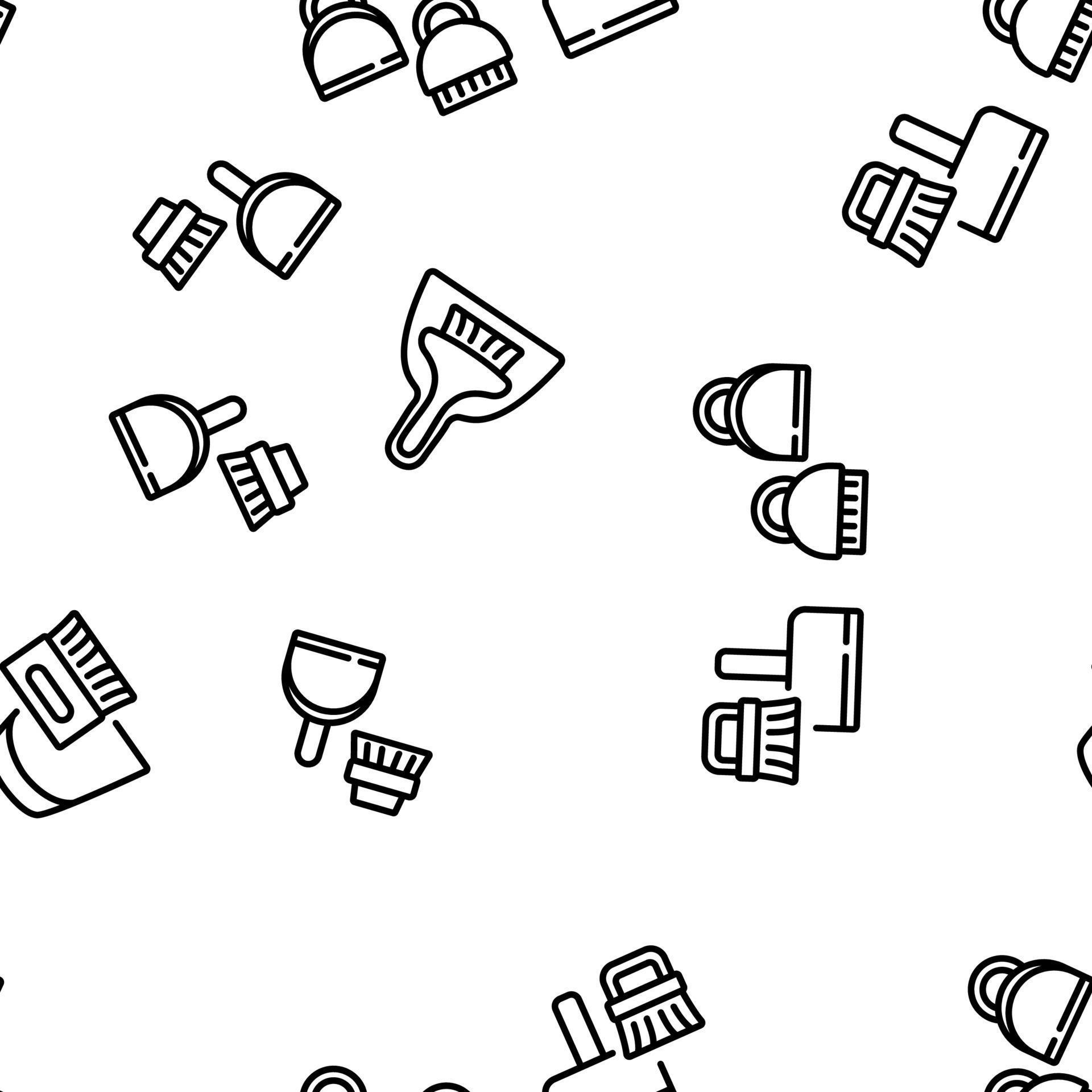 Dustpan And Brush Tool Vector Seamless Pattern 10016867 Vector Art at