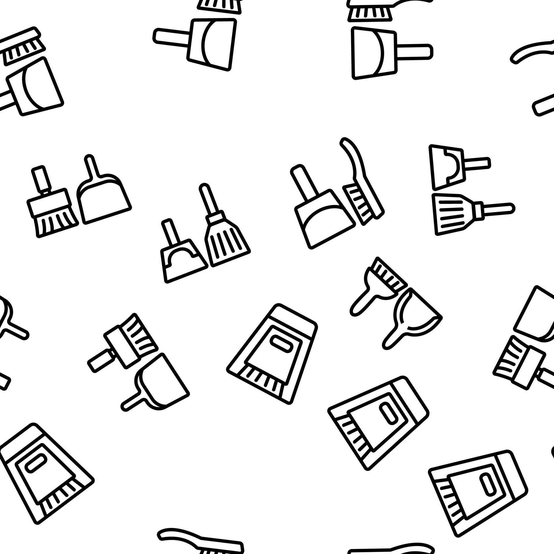 Dustpan And Brush Tool Vector Seamless Pattern 10016868 Vector Art at