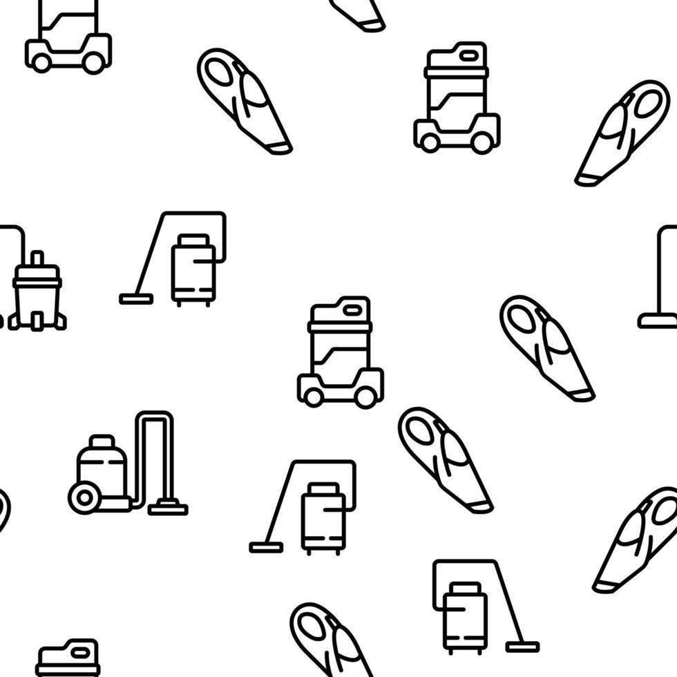 Wet Vacuum Cleaner Collection Icons Set Vector