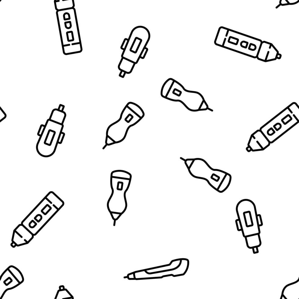 3d Pen Printing Gadget Vector Seamless Pattern