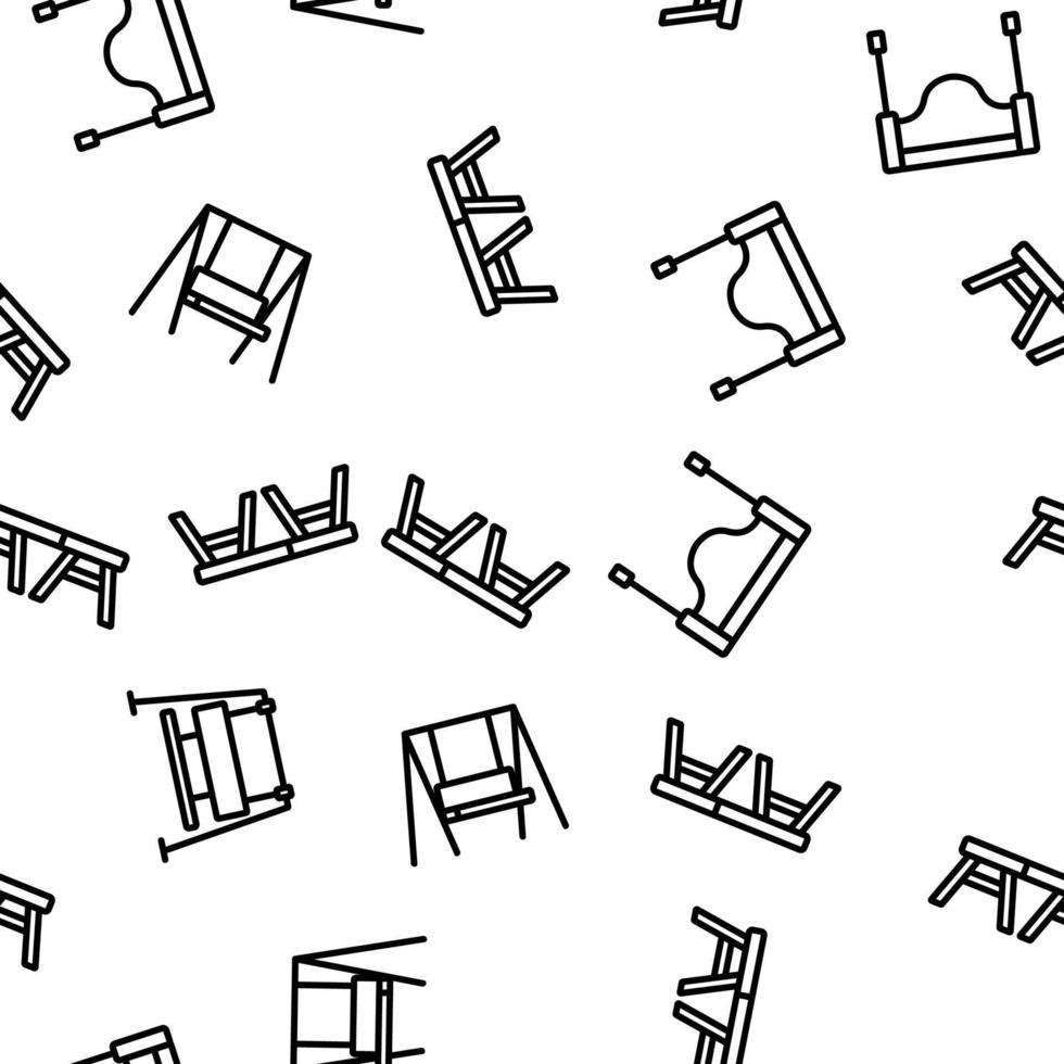 Bench Swing Furniture Vector Seamless Pattern