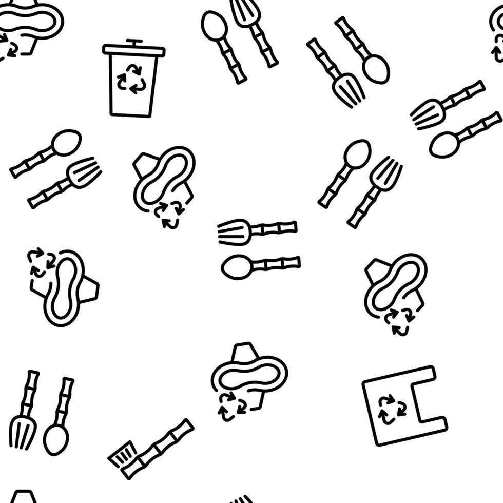 Zero Waste Reusable Vector Seamless Pattern