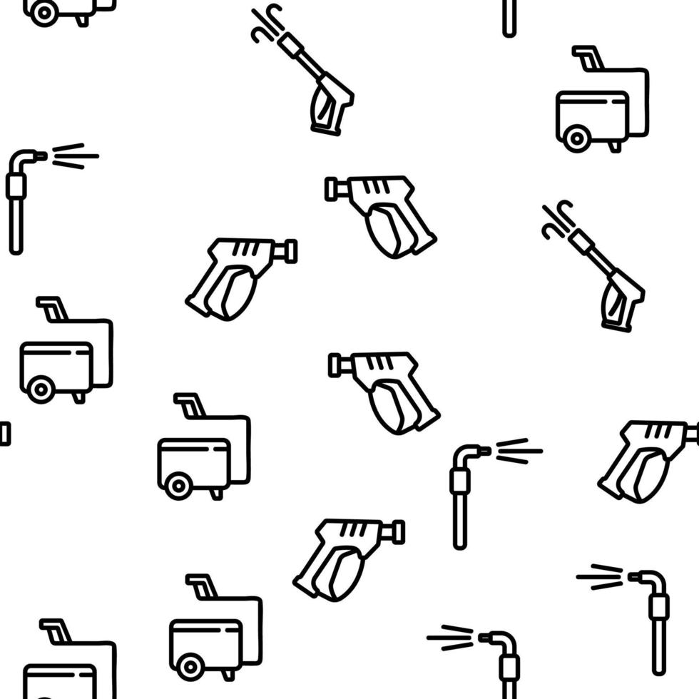 Pressure Washer Tool Vector Seamless Pattern