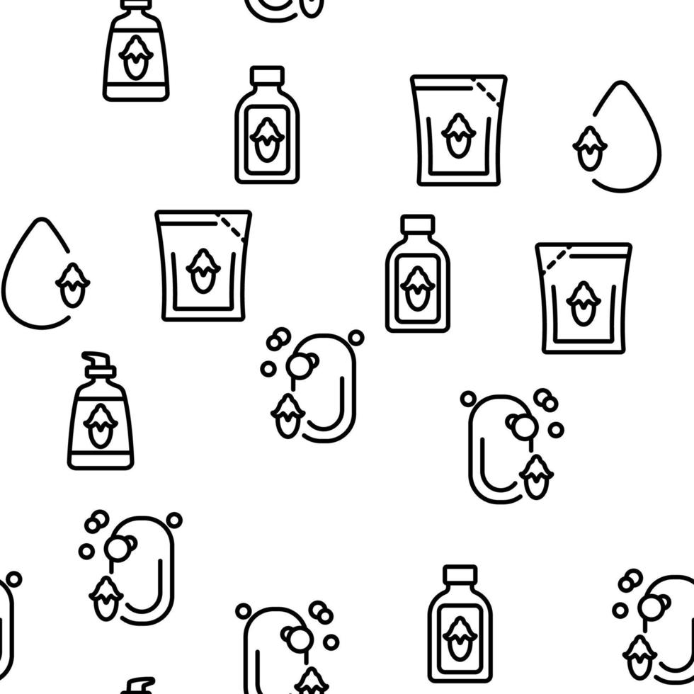 Jojoba Natural Product Vector Seamless Pattern