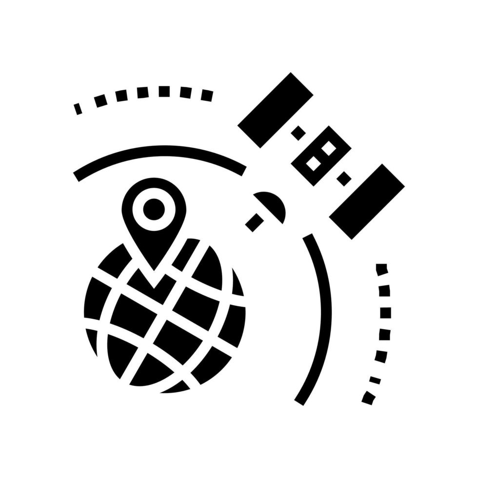 satellite earth location pin glyph icon vector illustration