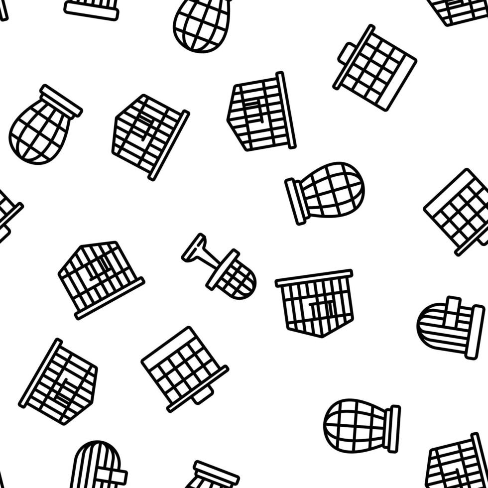 Cage Domestic Animal Vector Seamless Pattern