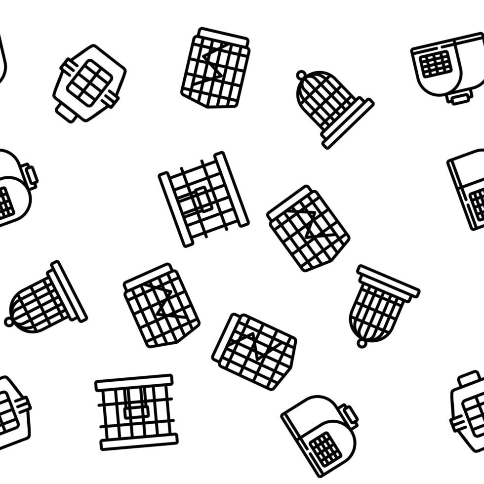 Cage Domestic Animal Vector Seamless Pattern