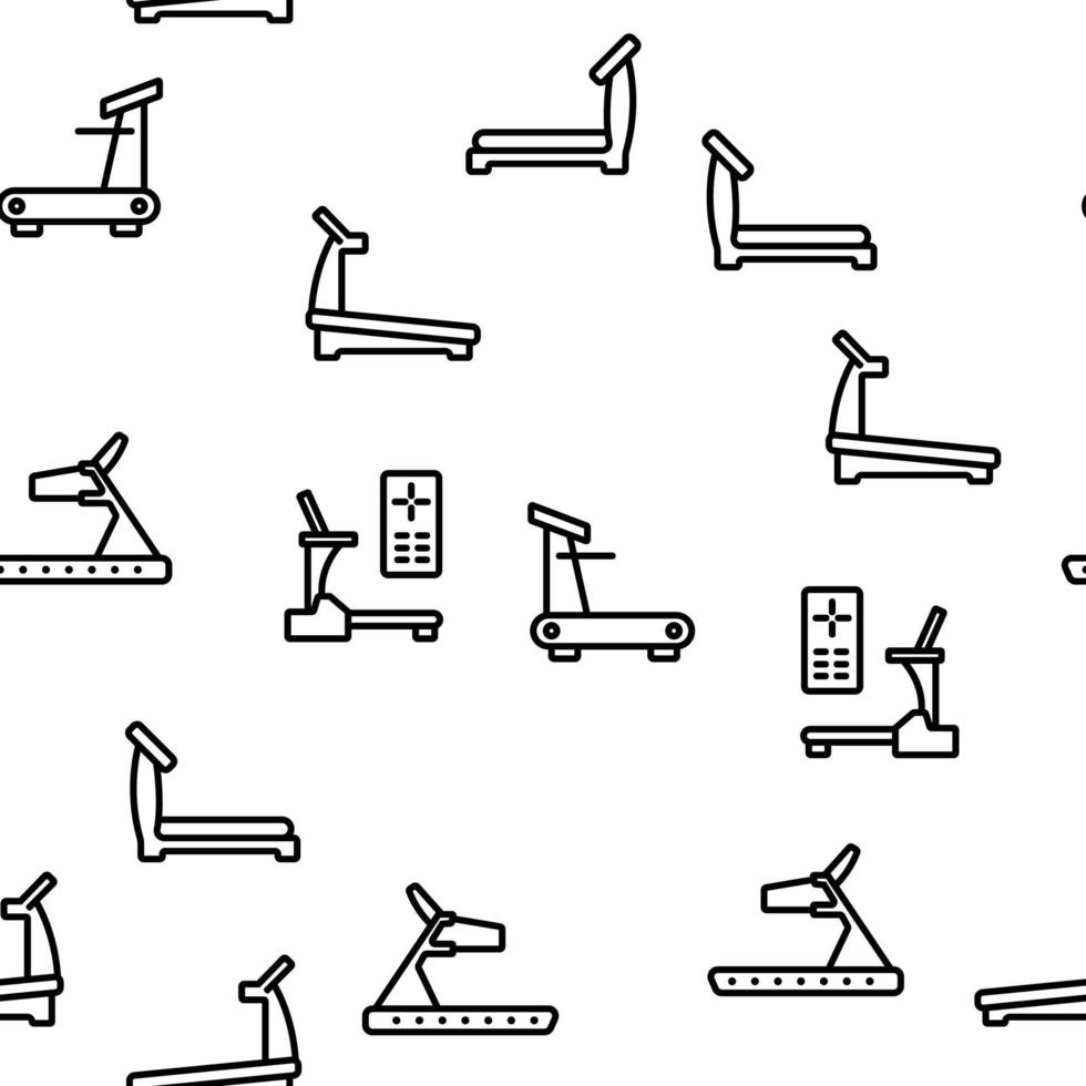 Treadmill Sportive Equipment Vector Seamless Pattern