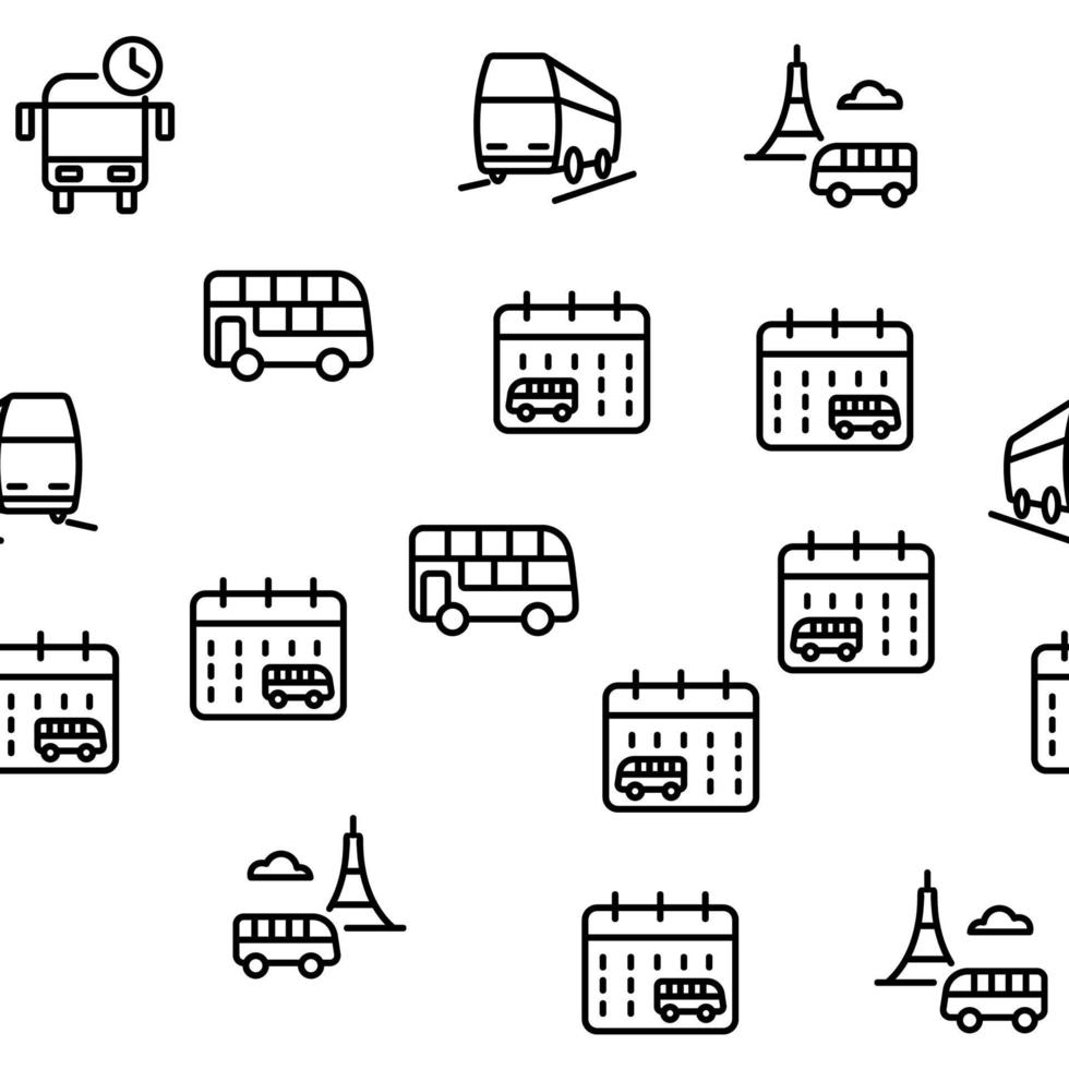 Bus Trip And Travel Vector Seamless Pattern