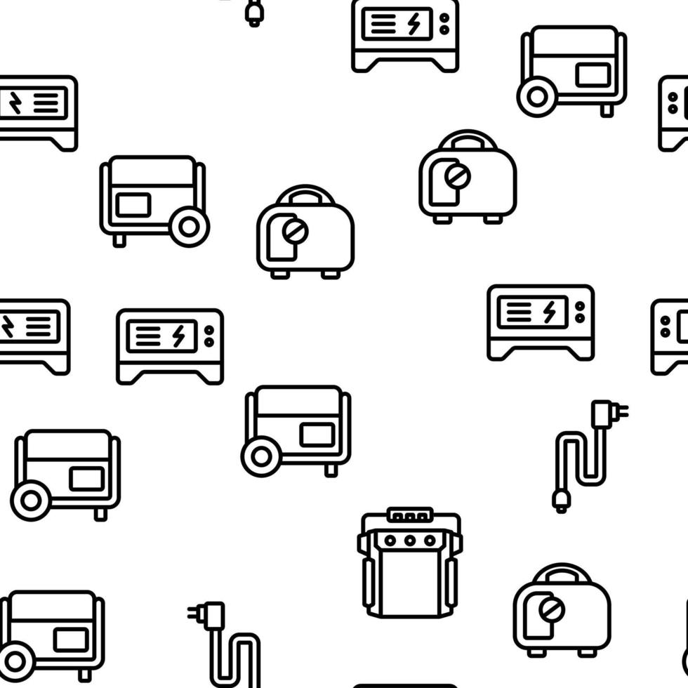 Portable Generator Vector Seamless Pattern