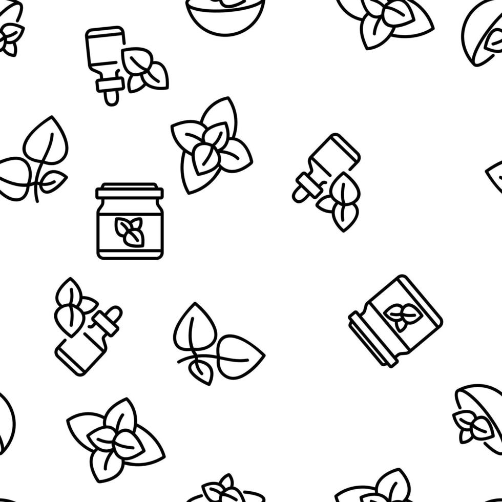 Oregano Herbal Plant Vector Seamless Pattern