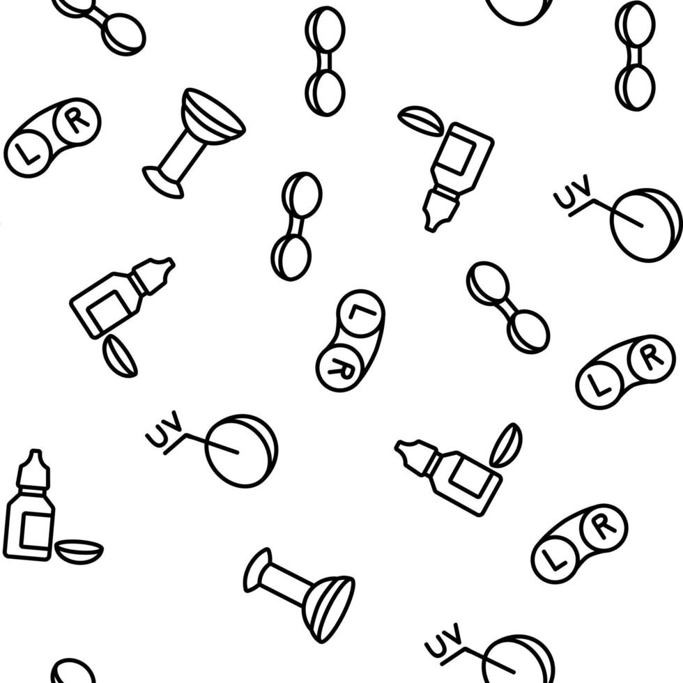 Contact Lens Accessory For Vision Vector Seamless Pattern