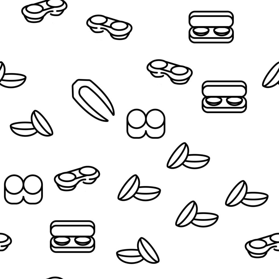 Contact Lens Accessory For Vision Vector Seamless Pattern