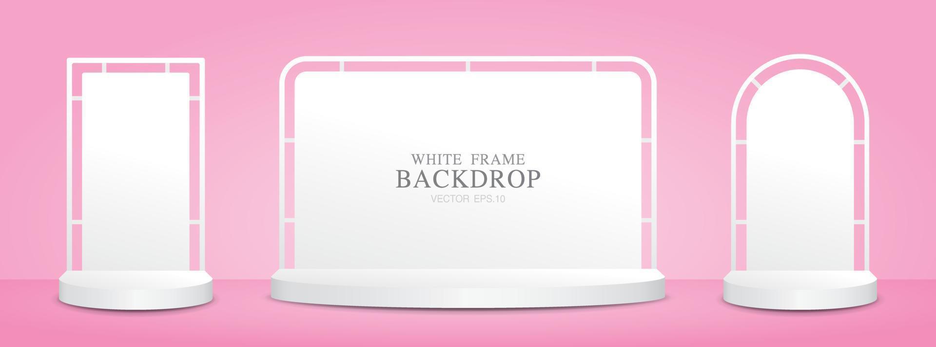 white minimal backdrop stage collection 3d illustration vector for putting your object