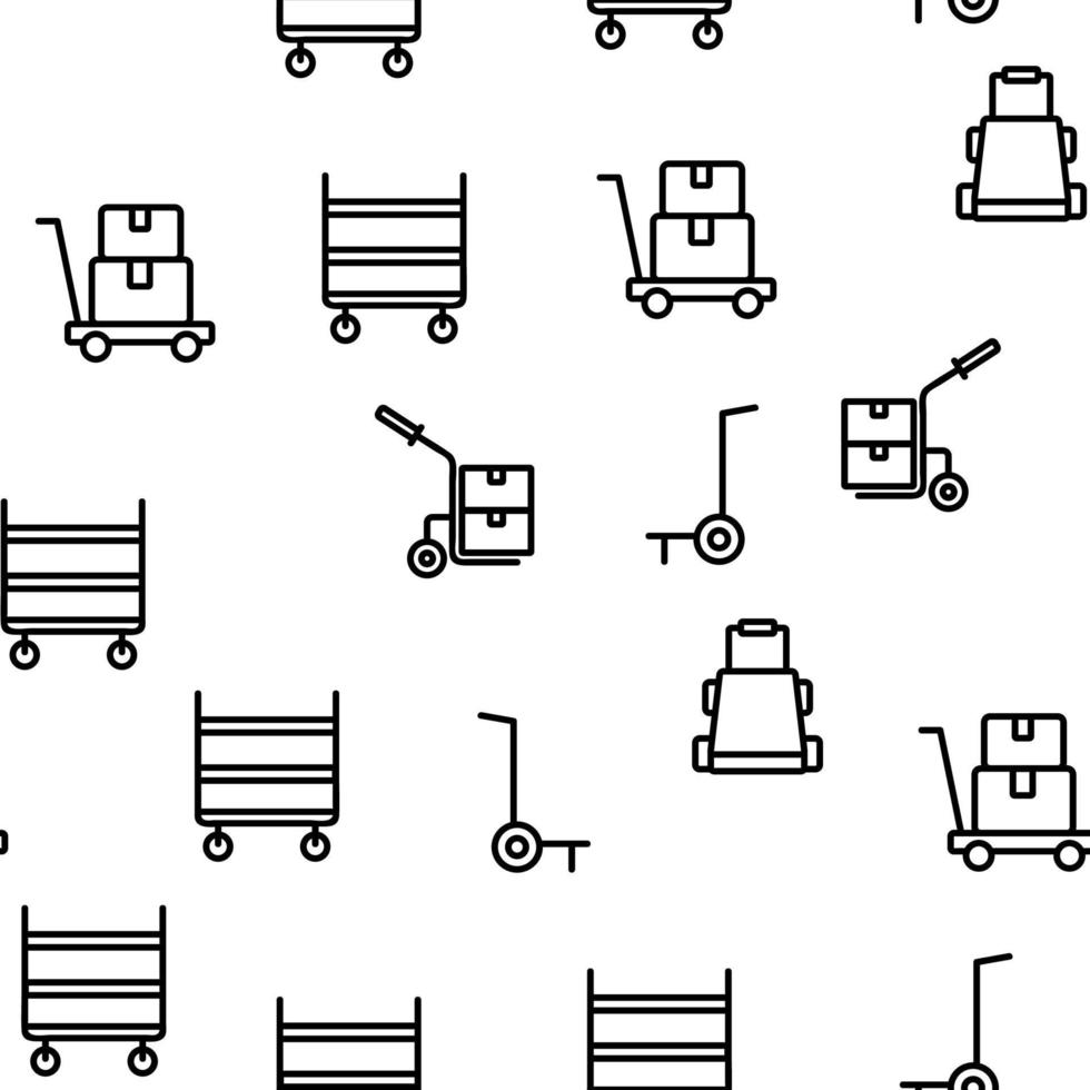 Handcart Transport Vector Seamless Pattern