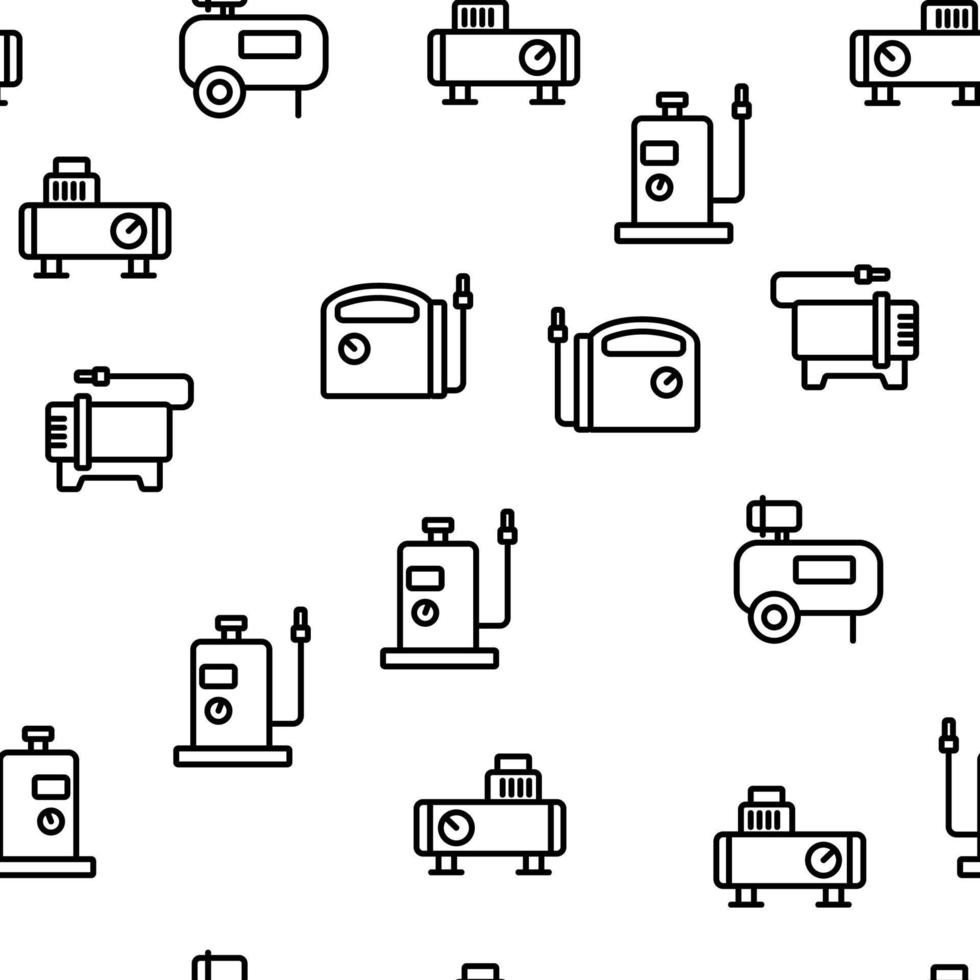 Air Compressor Device Vector Seamless Pattern