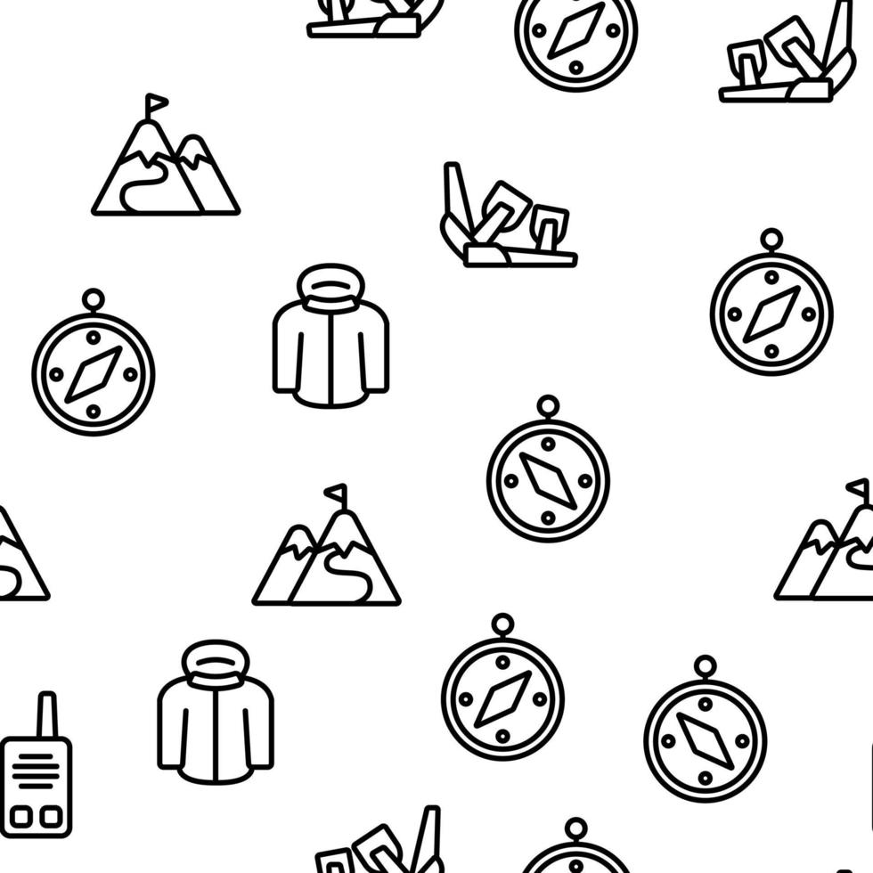 Snowboarding Equipment Vector Seamless Pattern