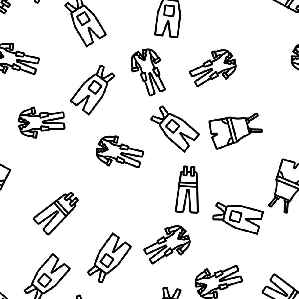 Overalls Worker Protect Clothes Vector Seamless Pattern