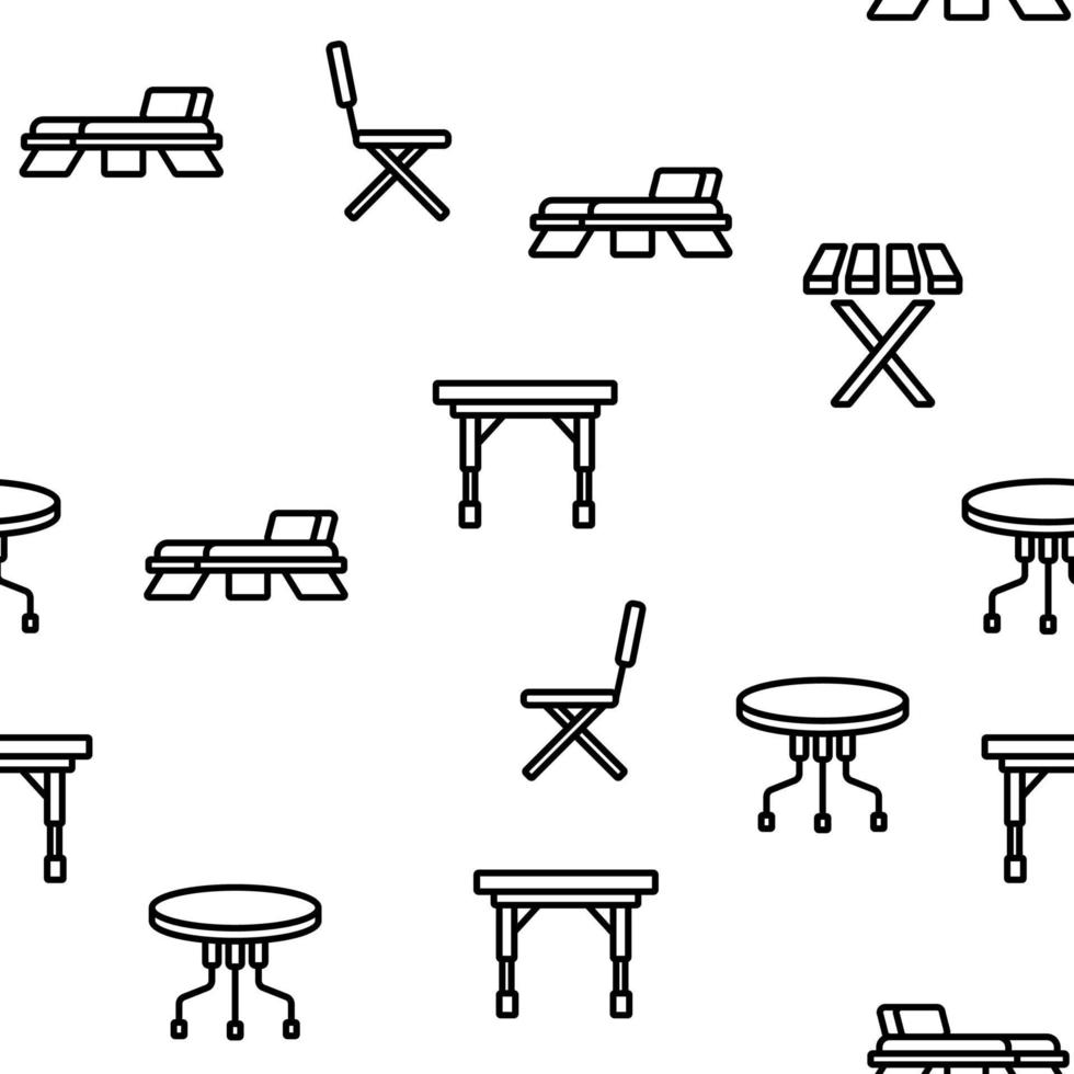 muebles plegables vector de patrones sin fisuras