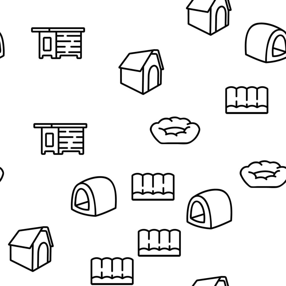 Doghouse Accessory Vector Seamless Pattern