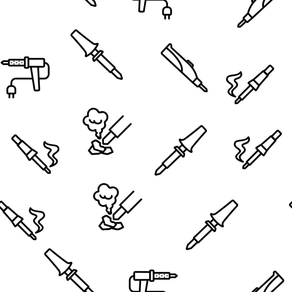 Soldering Iron Device Vector Seamless Pattern
