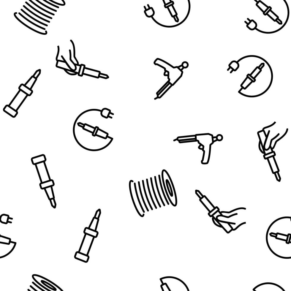 Soldering Iron Device Vector Seamless Pattern