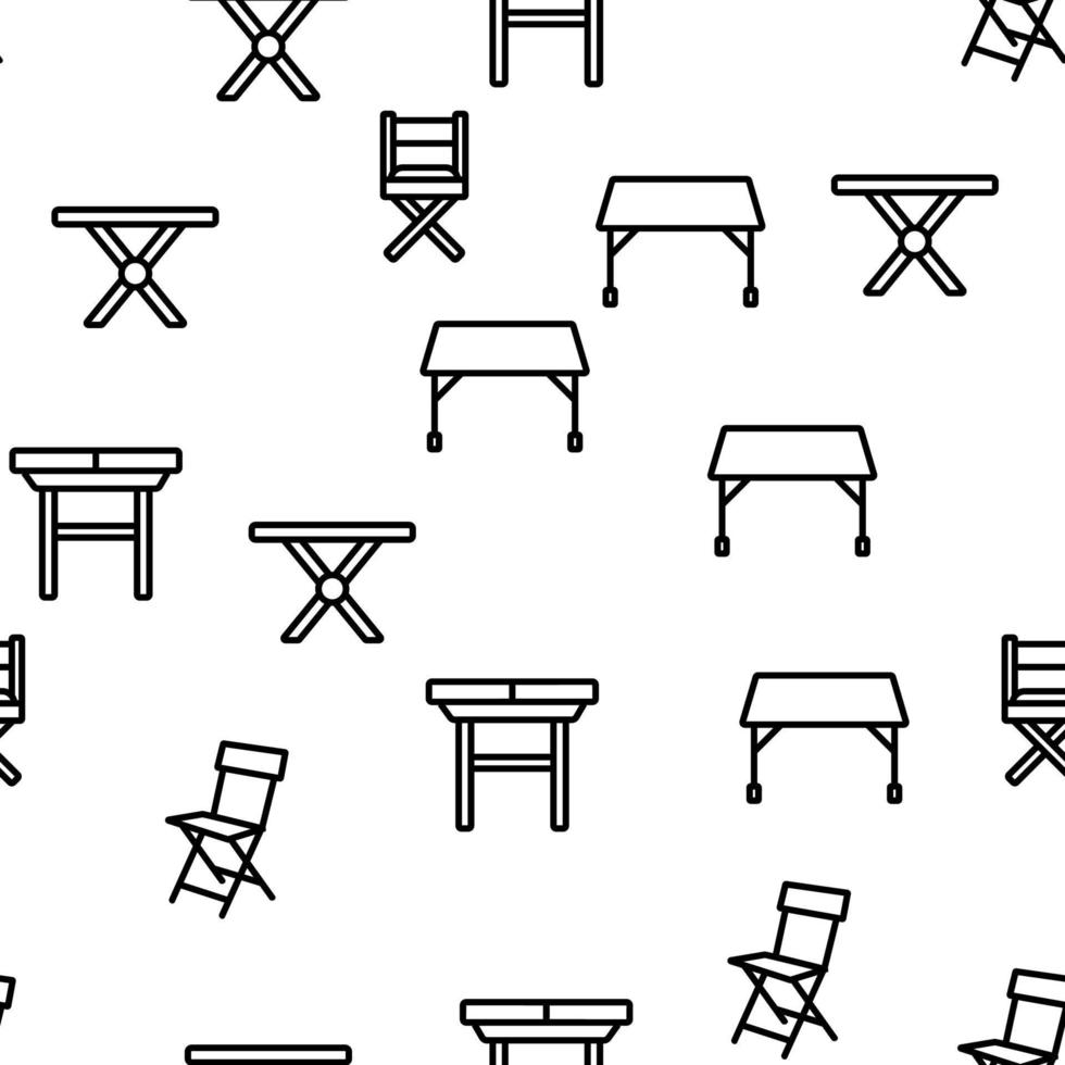 Folding Furniture Vector Seamless Pattern